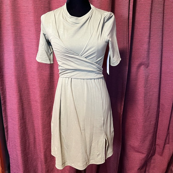 NWT Lululemon Cotton Wrap-Front T-Shirt Dress - Picture 1 of 9